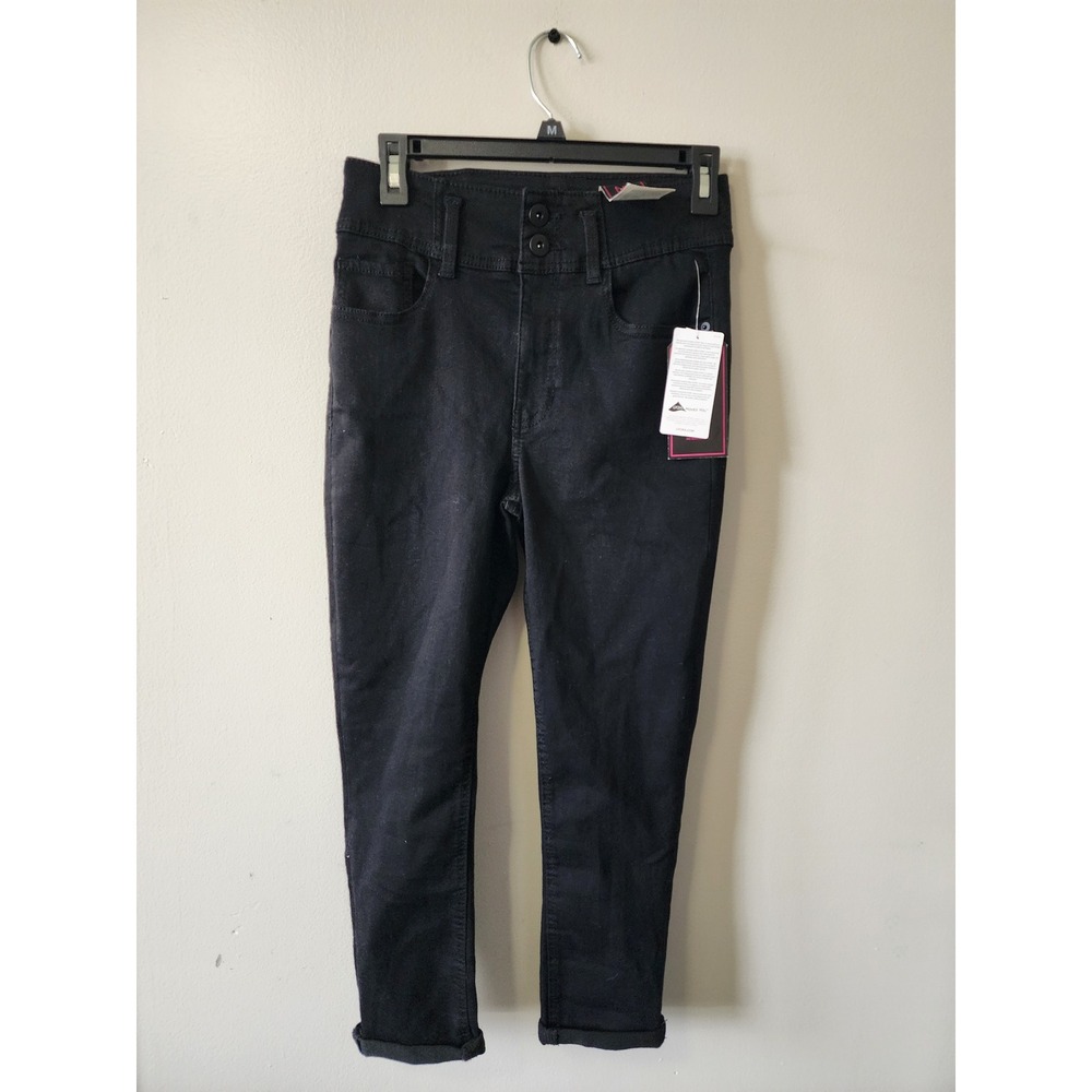 No Boundaries Black High Rise Corset Capri Pants Size 11 NWT
